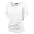 thumbnail image 1 of Made by Johnny Women's Dolman Drape Top with Side Shirring XS WHITE, 1 of 6