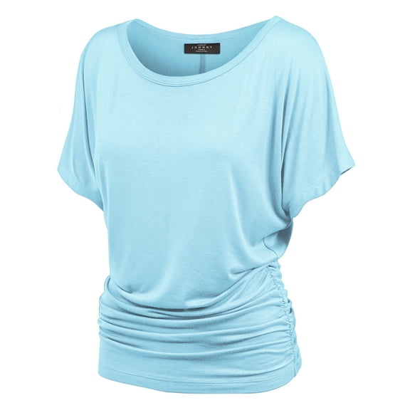Made by Johnny Women's Dolman Drape Top with Side Shirring XXL AQUA