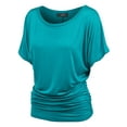 thumbnail image 1 of Made by Johnny Women's Dolman Drape Top with Side Shirring XXXL JADE, 1 of 6