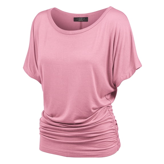 Made by Johnny Women's Dolman Drape Top with Side Shirring XXXL PINK