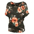 thumbnail image 1 of Made by Johnny Women's Dolman Drape Top with Side Shirring XXXXXL BLACK_FLORAL, 1 of 6