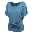 thumbnail image 1 of Made by Johnny Women's Dolman Drape Top with Side Shirring XXXXXL DENIM, 1 of 6