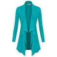 thumbnail image 1 of Made by Johnny Women's Drape Front Open Cardigan Long Sleeve Irregular Hem S-5XL Plus Size M JADE, 1 of 6