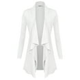 thumbnail image 1 of Made by Johnny Women's Drape Front Open Cardigan Long Sleeve Irregular Hem S-5XL Plus Size M WHITE, 1 of 6