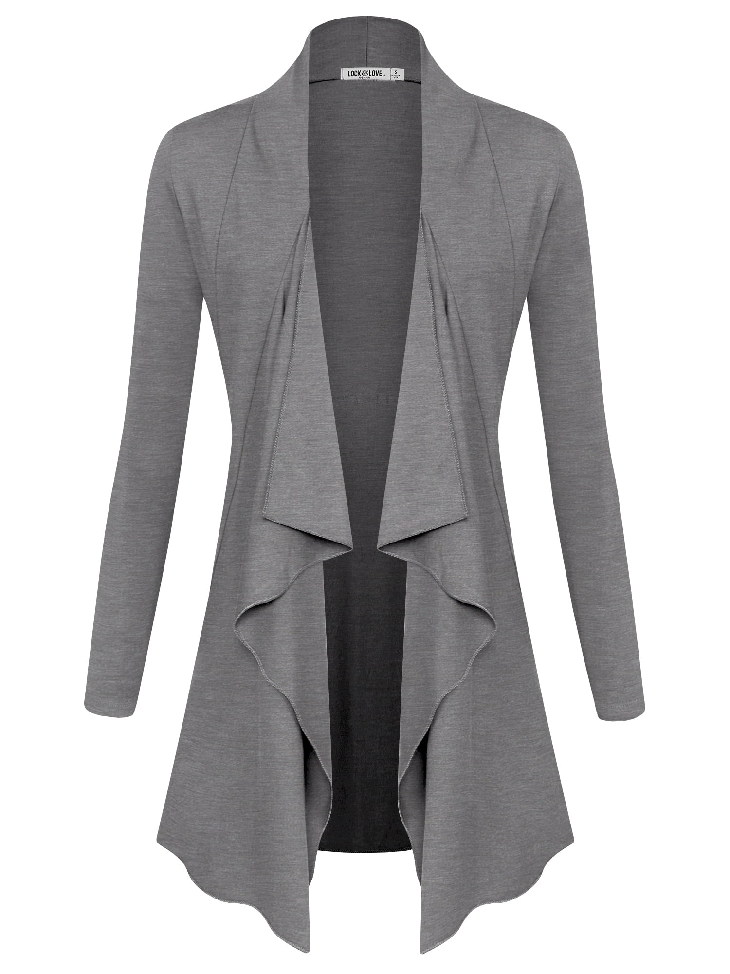 Made by Johnny Women's Drape Front Open Cardigan Long Sleeve