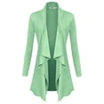 thumbnail image 1 of Made by Johnny Women's Drape Front Open Cardigan Long Sleeve Irregular Hem S-5XL Plus Size XL MINT, 1 of 6