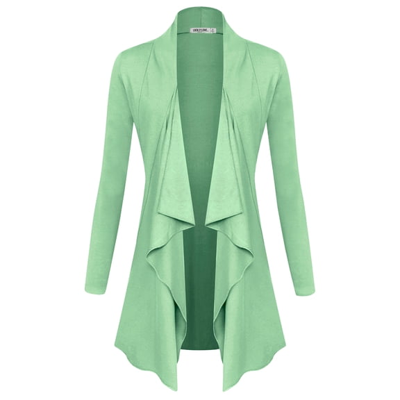 Made by Johnny Women's Drape Front Open Cardigan Long Sleeve Irregular Hem S-5XL Plus Size XL MINT