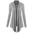 thumbnail image 1 of Made by Johnny Women's Draped Open Front Cardigan L HEATHER_GREY, 1 of 7