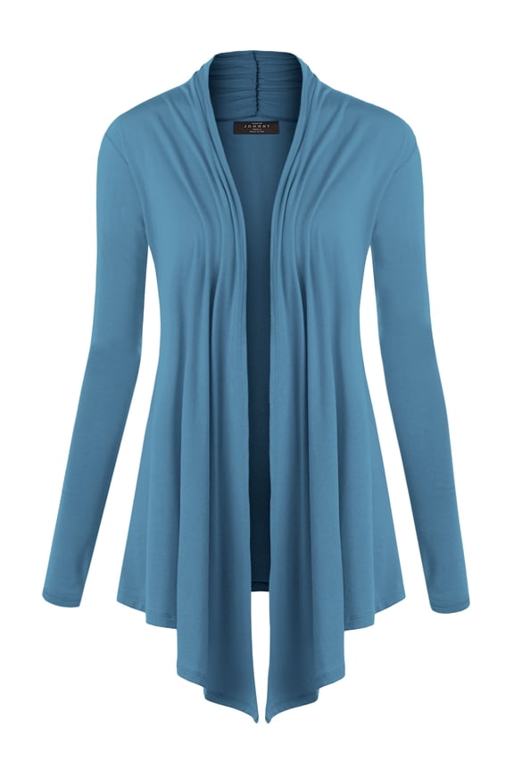 Women's Draped Open Front Cardigan XL DENIM