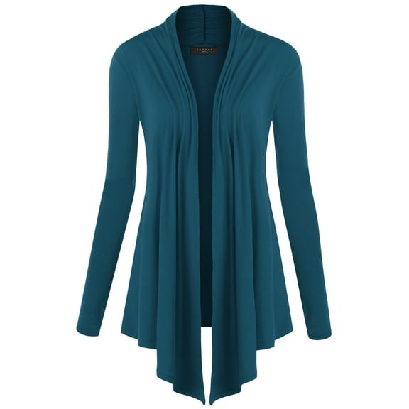 Made by Johnny Women's Draped Open Front Cardigan XL TEAL