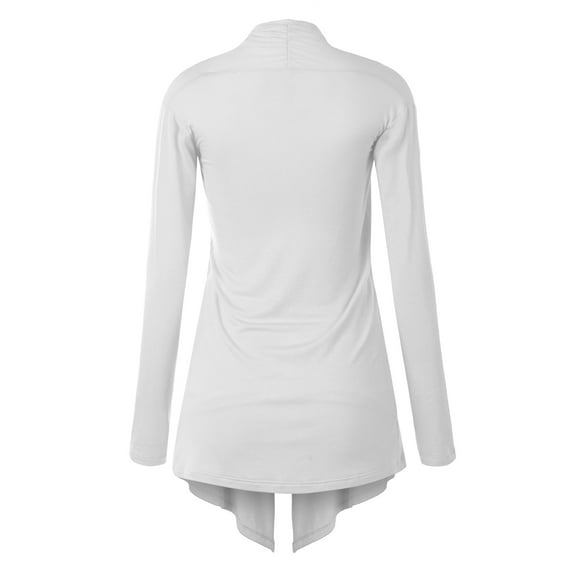 Made by Johnny Women's Draped Open Front Cardigan XL WHITE