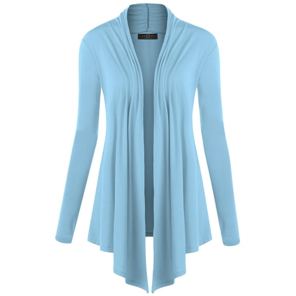 Made by Johnny Women's Draped Open Front Cardigan XXL AQUA