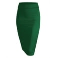 thumbnail image 1 of Made by Johnny Women's Elastic Waist Stretch Bodycon Midi Pencil Skirt Below Knee XL GREEN, 1 of 6