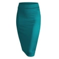 thumbnail image 1 of Made by Johnny Women's Elastic Waist Stretch Bodycon Midi Pencil Skirt Below Knee XXL JADE, 1 of 6