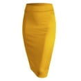 thumbnail image 1 of Made by Johnny Women's Elastic Waist Stretch Bodycon Midi Pencil Skirt Below Knee XXXL YELLOW, 1 of 6