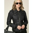 thumbnail image 1 of Made by Johnny Women's Faux Leather Jacket with Hoodie M BLACK, 1 of 7