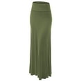 thumbnail image 1 of Made by Johnny Women's Fold-Over Maxi Skirt L OLIVE, 1 of 6