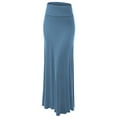 thumbnail image 1 of Made by Johnny Women's Fold-Over Maxi Skirt S DENIM, 1 of 6