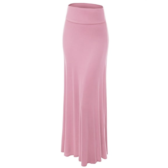 Made by Johnny Women's Fold-Over Maxi Skirt XXXL PINK