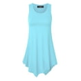 thumbnail image 1 of Made by Johnny Women's Handkerchief Hem Tank Tunic Top L AQUA, 1 of 6