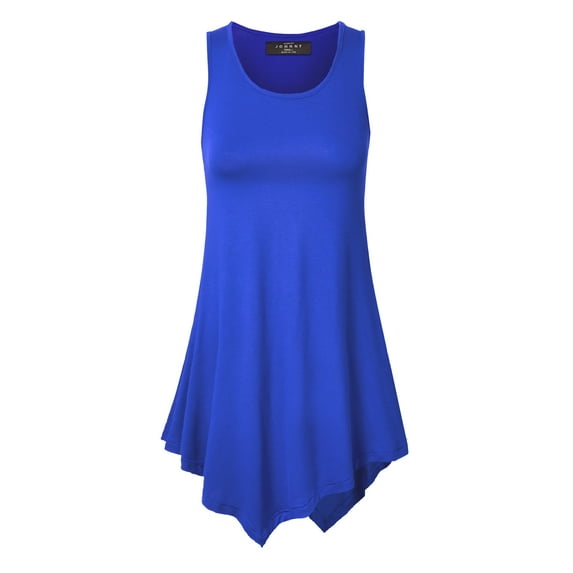 Made by Johnny Women's Handkerchief Hem Tank Tunic Top XXXL ROYAL_BRITE