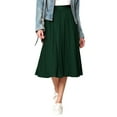 thumbnail image 1 of Made by Johnny Women's High Elastic Waist Pleated Mid A-Line Swing Skirt L HUNTER_GREEN, 1 of 6