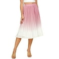 thumbnail image 1 of Made by Johnny Women's High Elastic Waist Pleated Mid A-Line Swing Skirt M MAUVE_OMBRE, 1 of 6