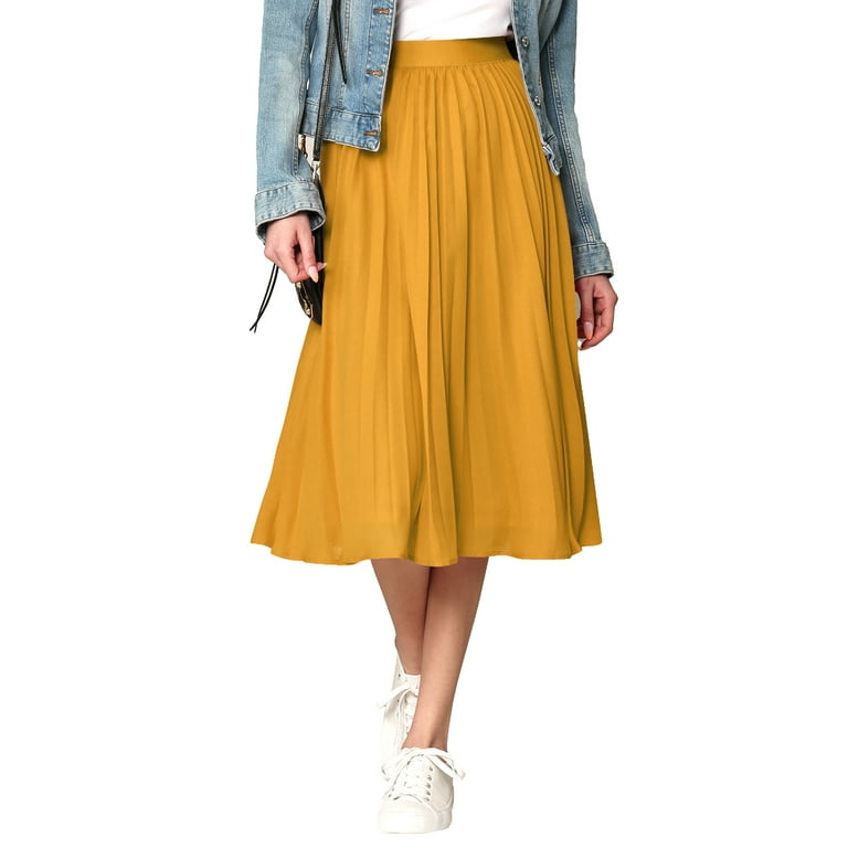 Mustard swing outlet skirt