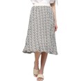 thumbnail image 1 of Made by Johnny Women's High Elastic Waist Pleated Mid A-Line Swing Skirt S WHITE_BLACK, 1 of 6