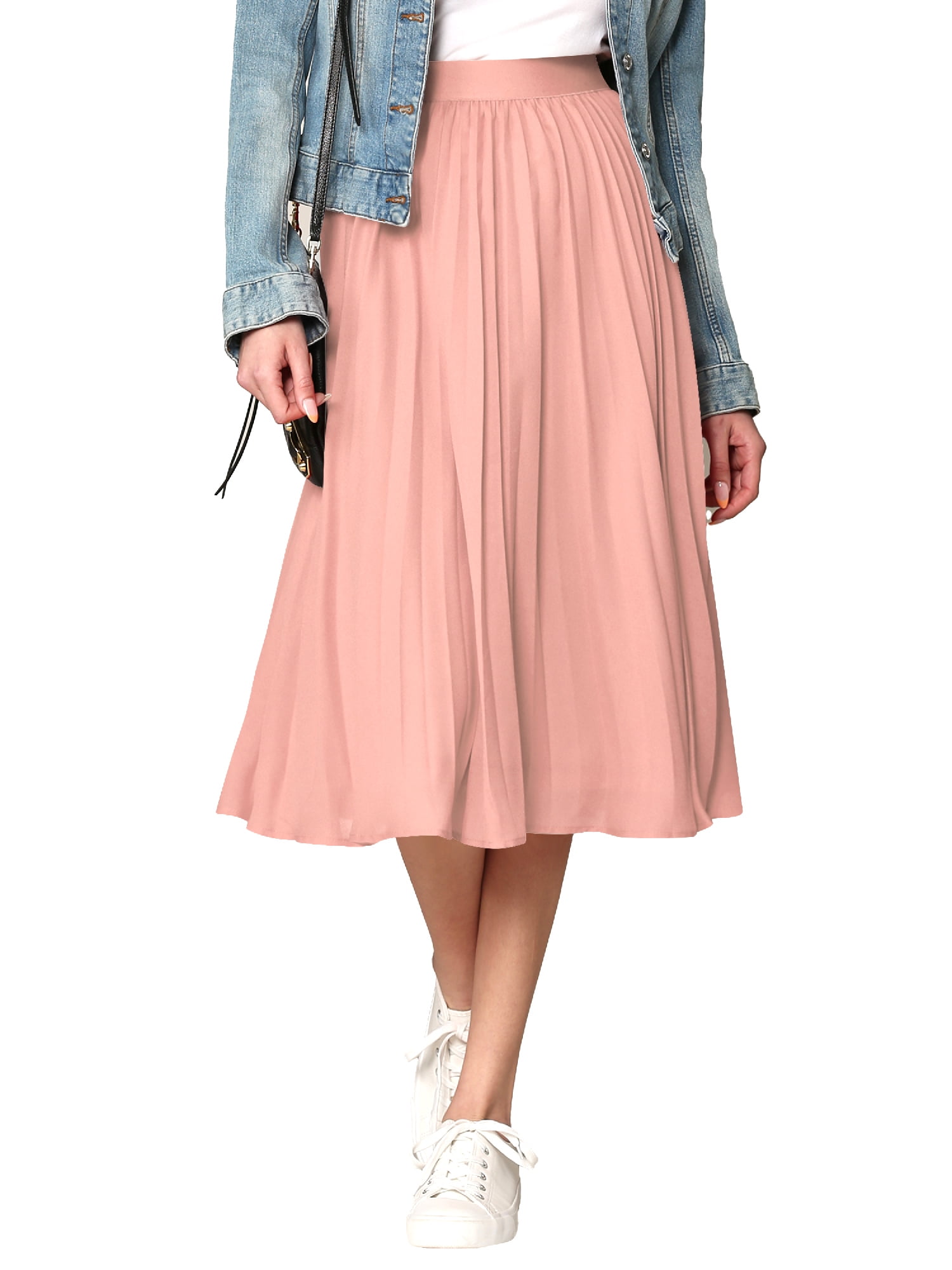 Pink pleated top skirt xxl