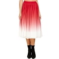 thumbnail image 1 of Made by Johnny Women's High Elastic Waist Pleated Mid A-Line Swing Skirt XXL RED_OMBRE, 1 of 6