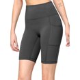 thumbnail image 1 of Made by Johnny Women's High Waisted Above the Knee Yoga Biker Shorts with Pockets M CHARCOAL_GREY, 1 of 6
