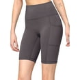 thumbnail image 1 of Made by Johnny Women's High Waisted Above the Knee Yoga Biker Shorts with Pockets S STONE_GREY, 1 of 6
