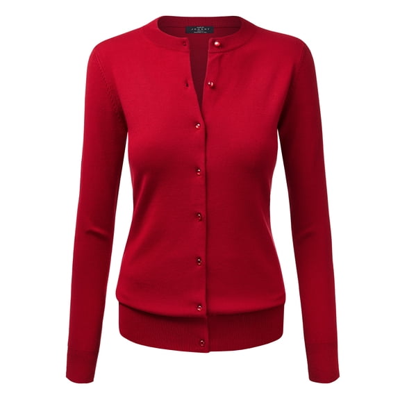 Made by Johnny Women's Keep It Classic Round Cardigan XXL RED