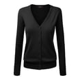 thumbnail image 1 of Made by Johnny Women's Keep It Classic V Neck Cardigan S BLACK, 1 of 6