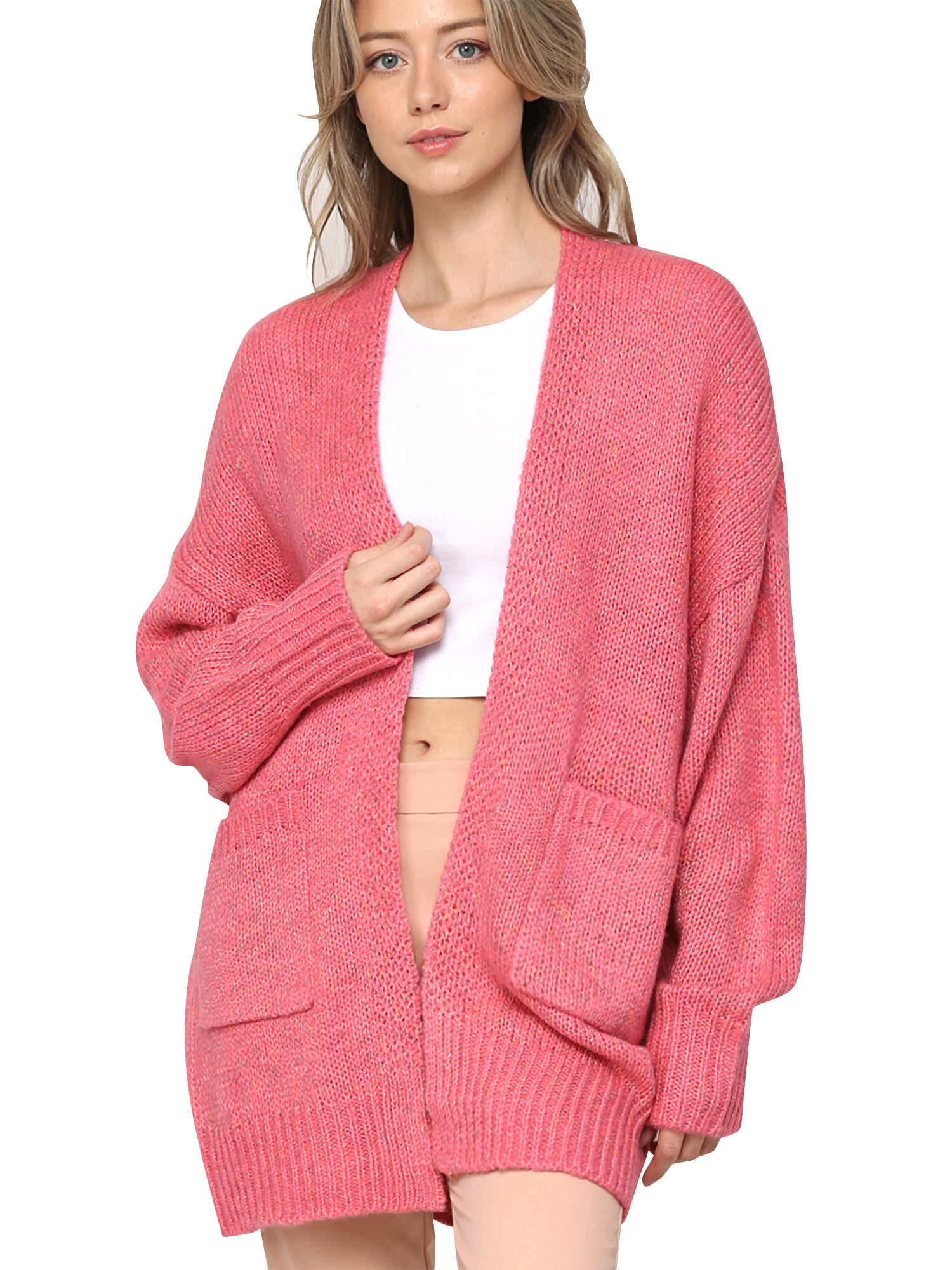 Pink top batwing cardigan