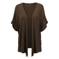 thumbnail image 1 of Made by Johnny Women's Kimono Style Short Sleeve Dolman Cardigan S BROWN, 1 of 6