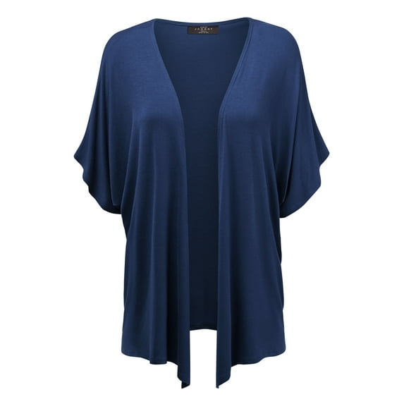 Made by Johnny Women's Kimono Style Short Sleeve Dolman Cardigan XL NAVY