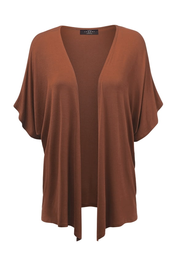 Women's Kimono Style Short Sleeve Dolman Cardigan XXL RUST