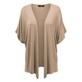 thumbnail image 1 of Made by Johnny Women's Kimono Style Short Sleeve Dolman Cardigan XXXL TAUPE, 1 of 6