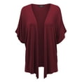 thumbnail image 1 of Made by Johnny Women's Kimono Style Short Sleeve Dolman Cardigan XXXXL WINE, 1 of 6