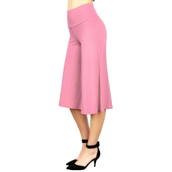 Made by Johnny Women's Knit Culottes Pants L PINK