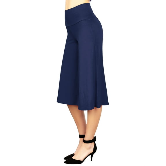 Made by Johnny Women's Knit Culottes Pants S NAVY