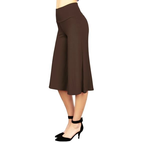 Made by Johnny Women's Knit Culottes Pants XL BROWN