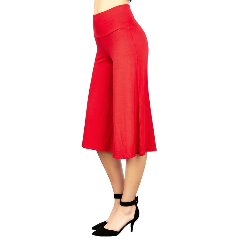Made by Johnny Women's Knit Culottes Pants L RED