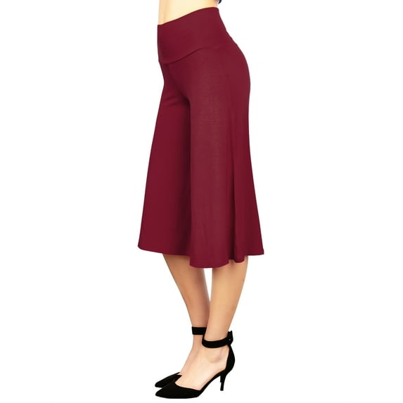 Made by Johnny Women's Knit Culottes Pants XL WINE
