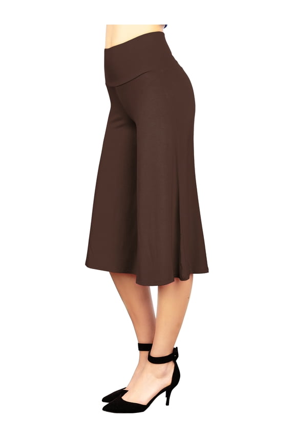 Women's Knit Culottes Pants XXL BROWN