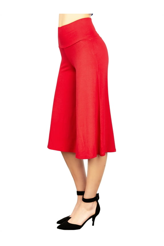 Women's Knit Culottes Pants XXL RED