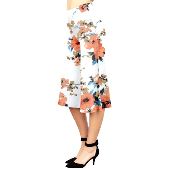 Made by Johnny Women's Knit Culottes Pants XXL WHITE_FLORAL