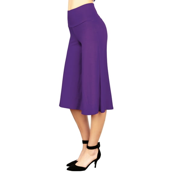 Made by Johnny Women's Knit Culottes Pants XXXXL DARK_PURPLE